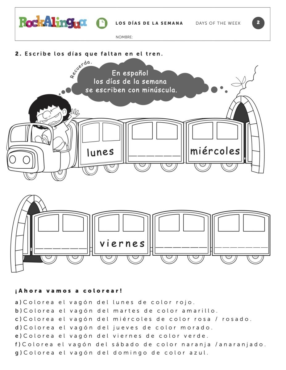 Days Week Worksheet For Kids