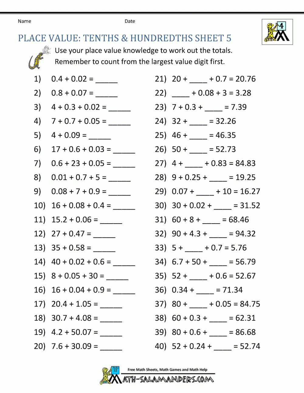 Decimal Place Value Worksheets 4th Grade Worksheets Library Decimal Place Value Worksheets 4th Grade Worksheets Library
