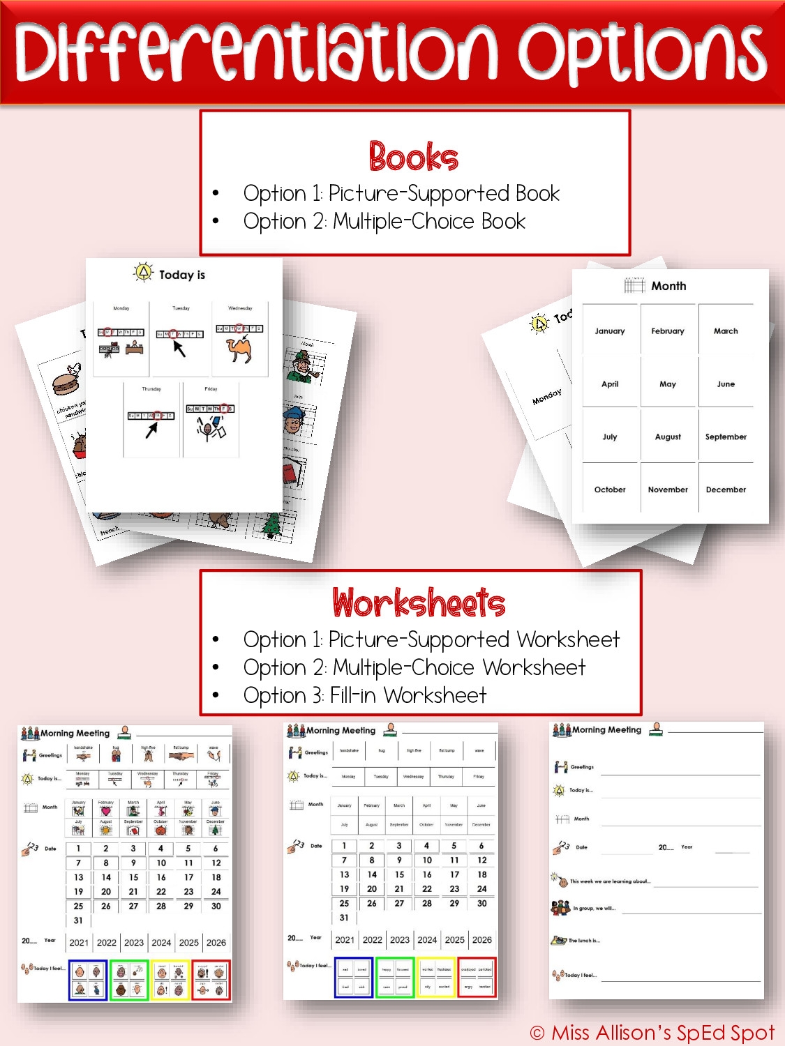 Differentiated Morning Meeting Book And Worksheets Worksheets Library