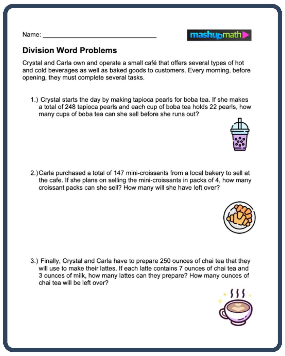 Division Word Problems Free Worksheets For Grades 3 5 Mashup Math