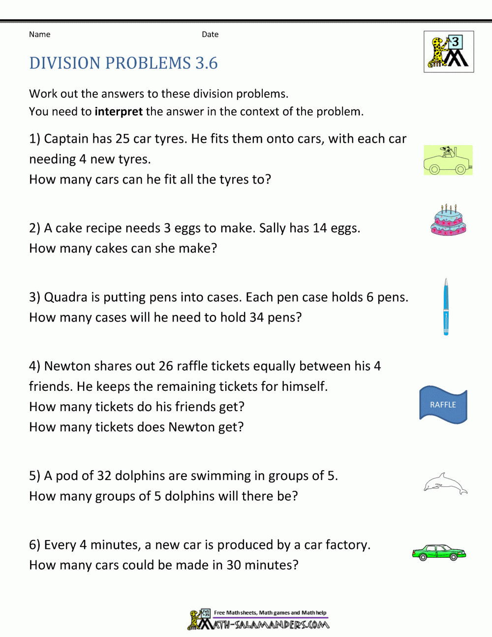 Division Worksheets Grade 3
