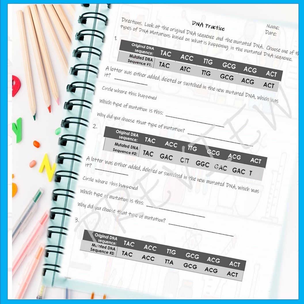 DNA Mutations Practice Worksheet Made By Teachers