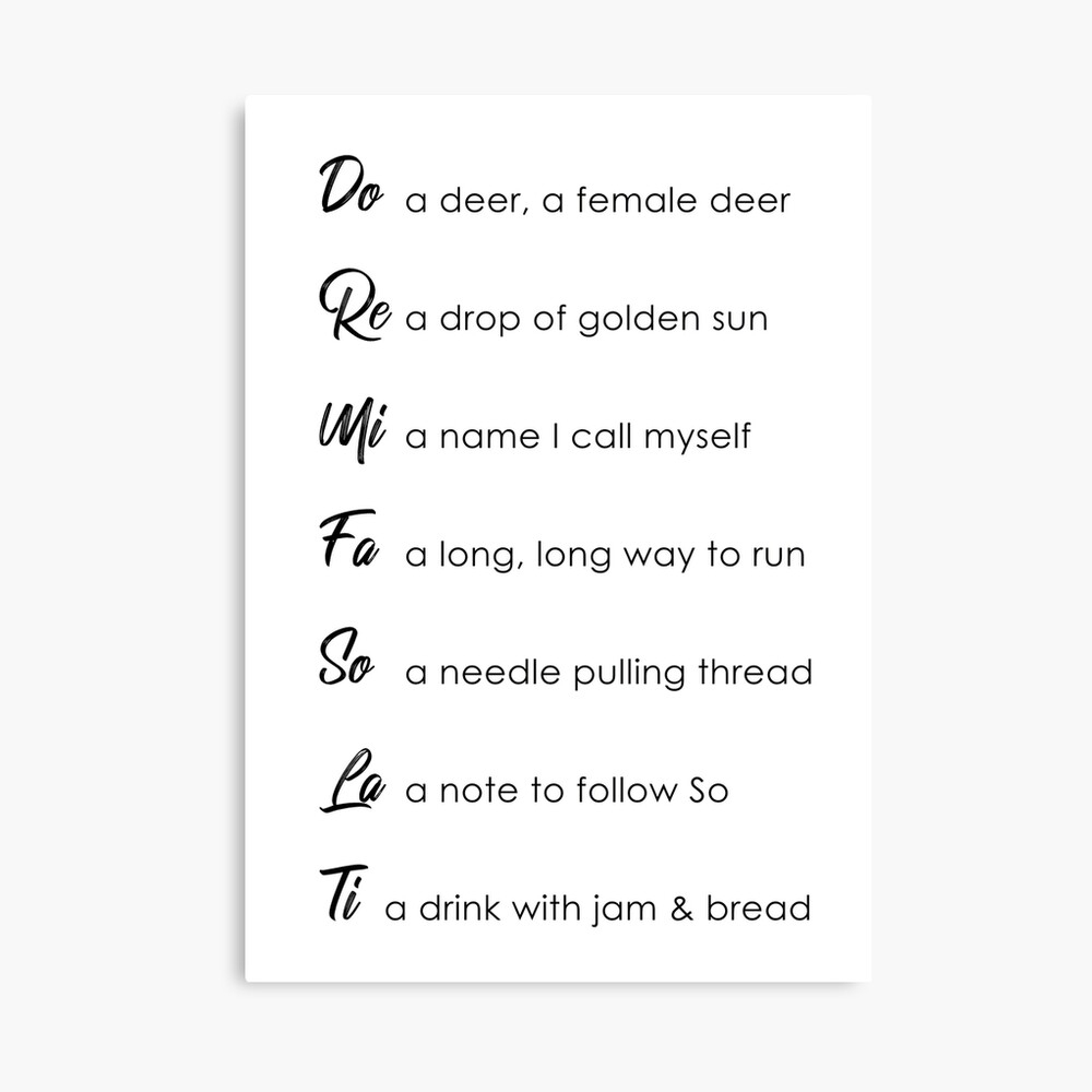 Do Re Mi The Sound Of Music Song Lyric Art Board Print For Sale By Tinyseed Redbubble