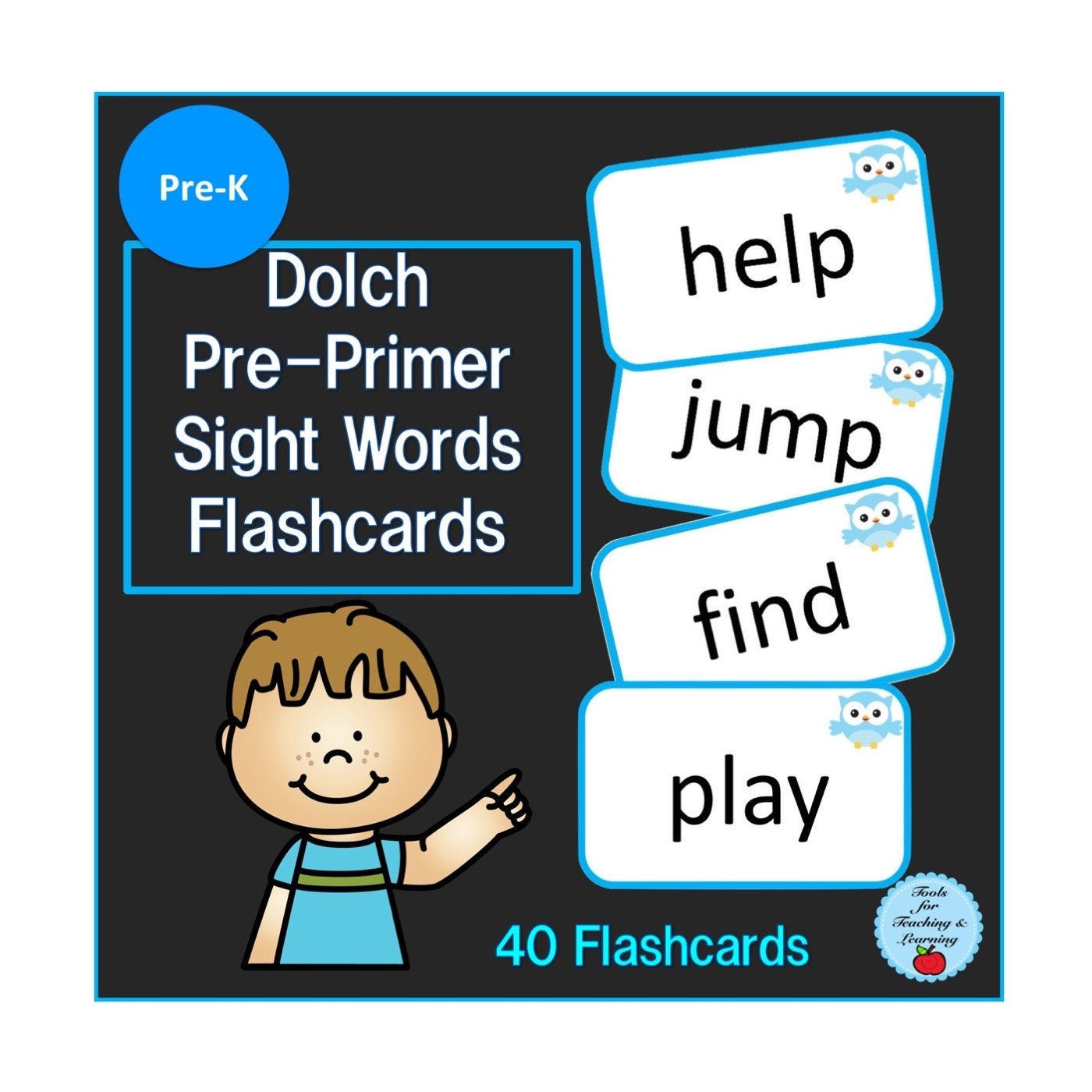 Dolch Pre primer Sight Words Flashcards Etsy