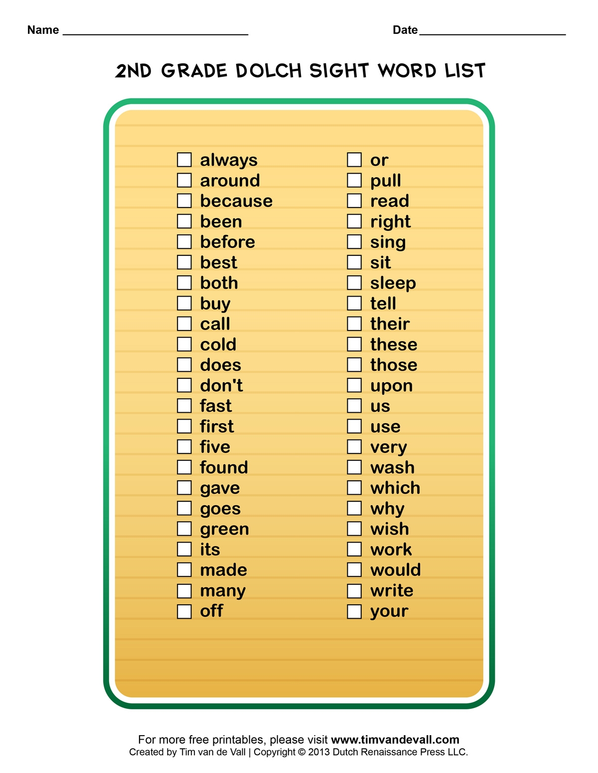 Dolch Sight Words Lists For Pre K Kindergarten 1st 2nd 3rd Grade Dolch Sight Words Lists For Pre K Kindergarten 1st 2nd 3rd Grade
