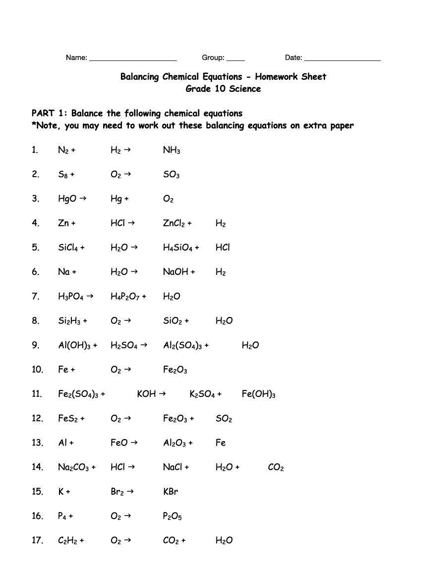 Download Balancing Equations 08 Chemistry Worksheets Balancing Worksheets Library Download Balancing Equations 08 Chemistry Worksheets Balancing Worksheets Library