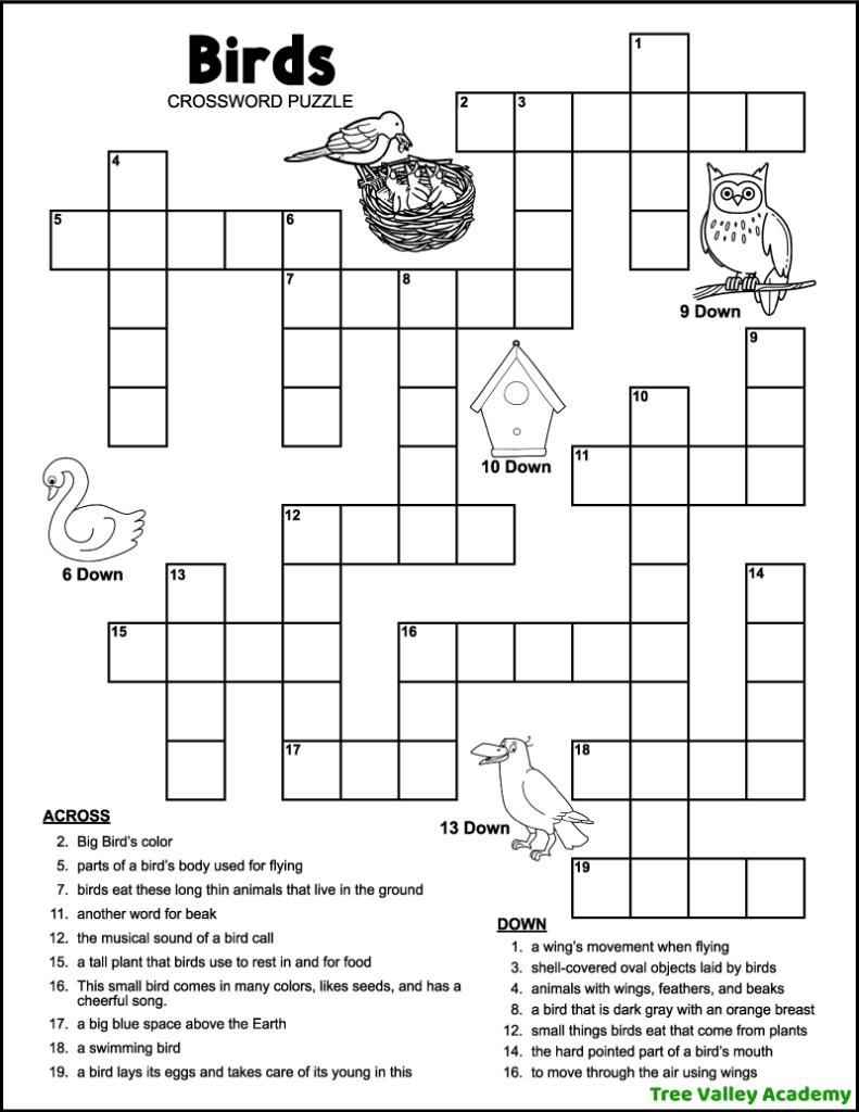 easy crossword puzzles printable