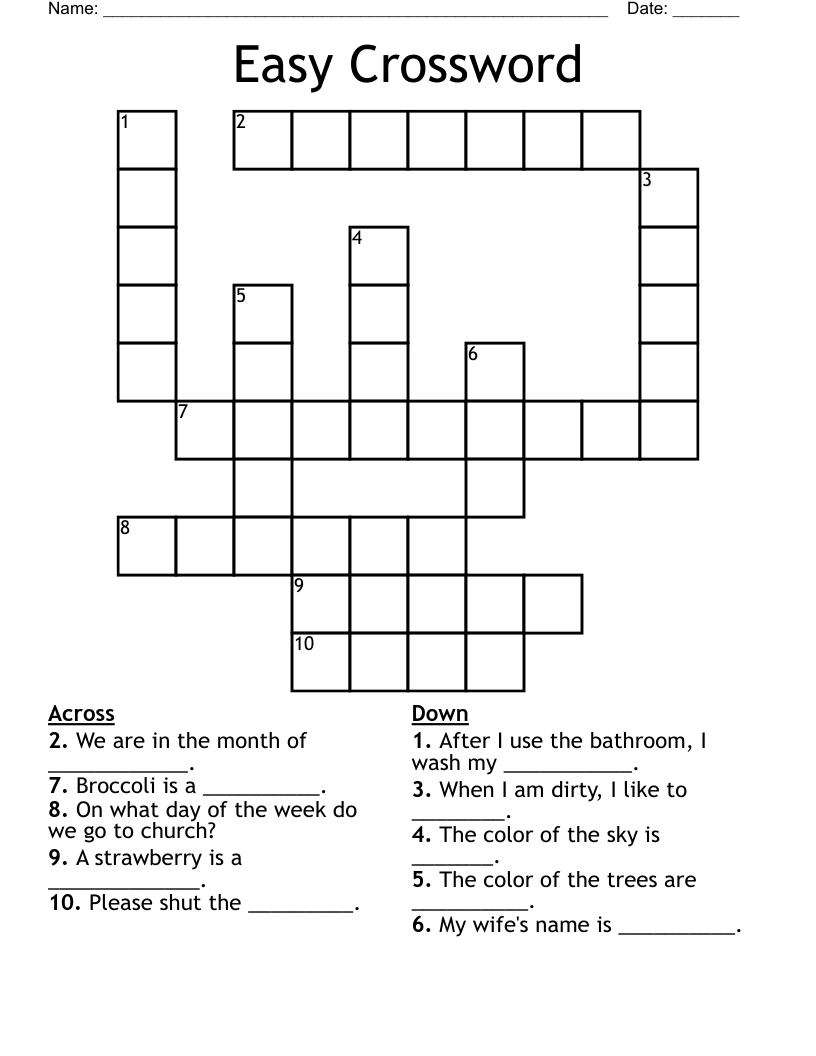 Easy Crossword WordMint