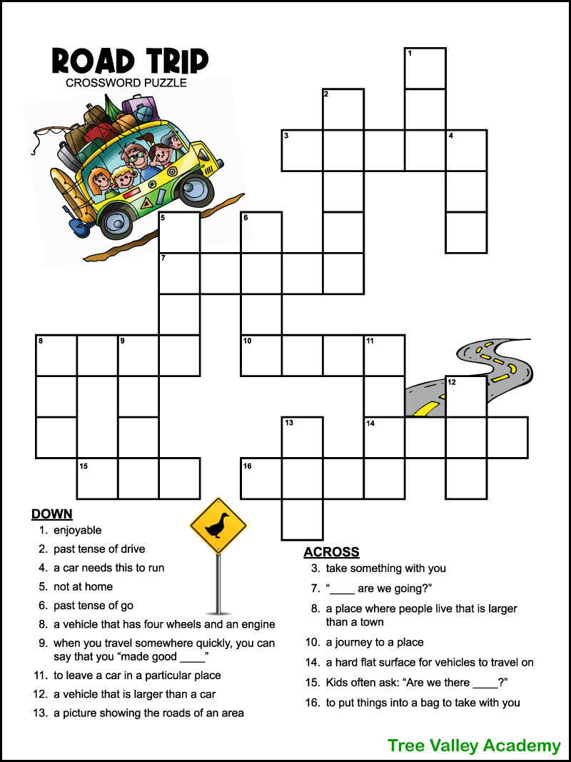 free printable easy crosswords