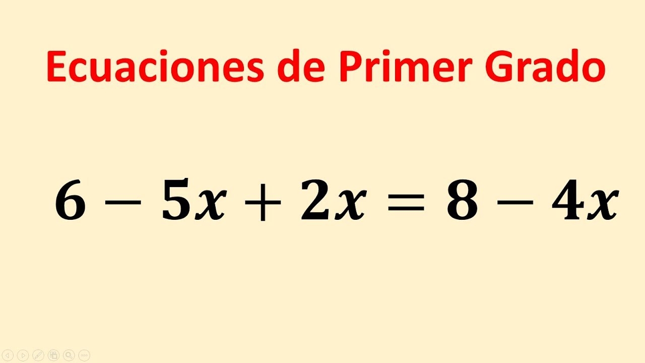 Ecuaciones De Primer Grado Con Una Incognita Ejercicios Para Resolver YouTube