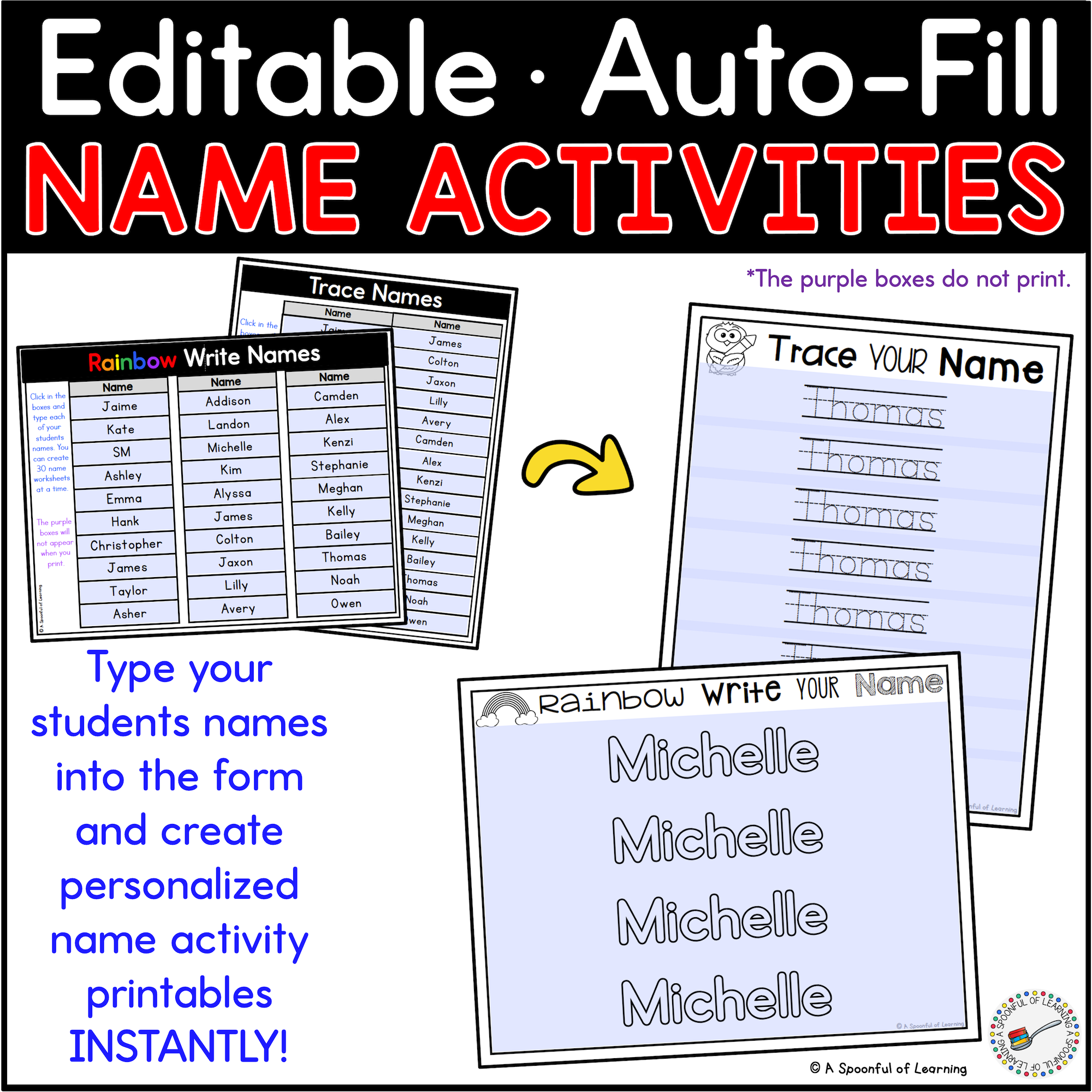 Editable Name Printables And Activities Set 2
