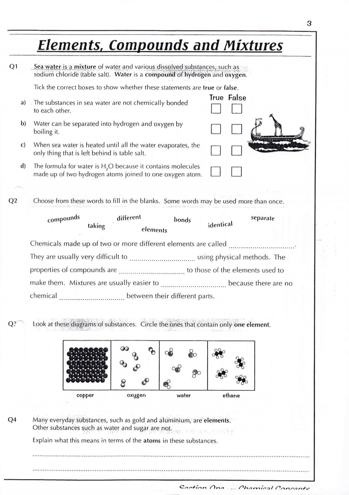 mixtures compounds and elements worksheet mixtures compounds and elements worksheet