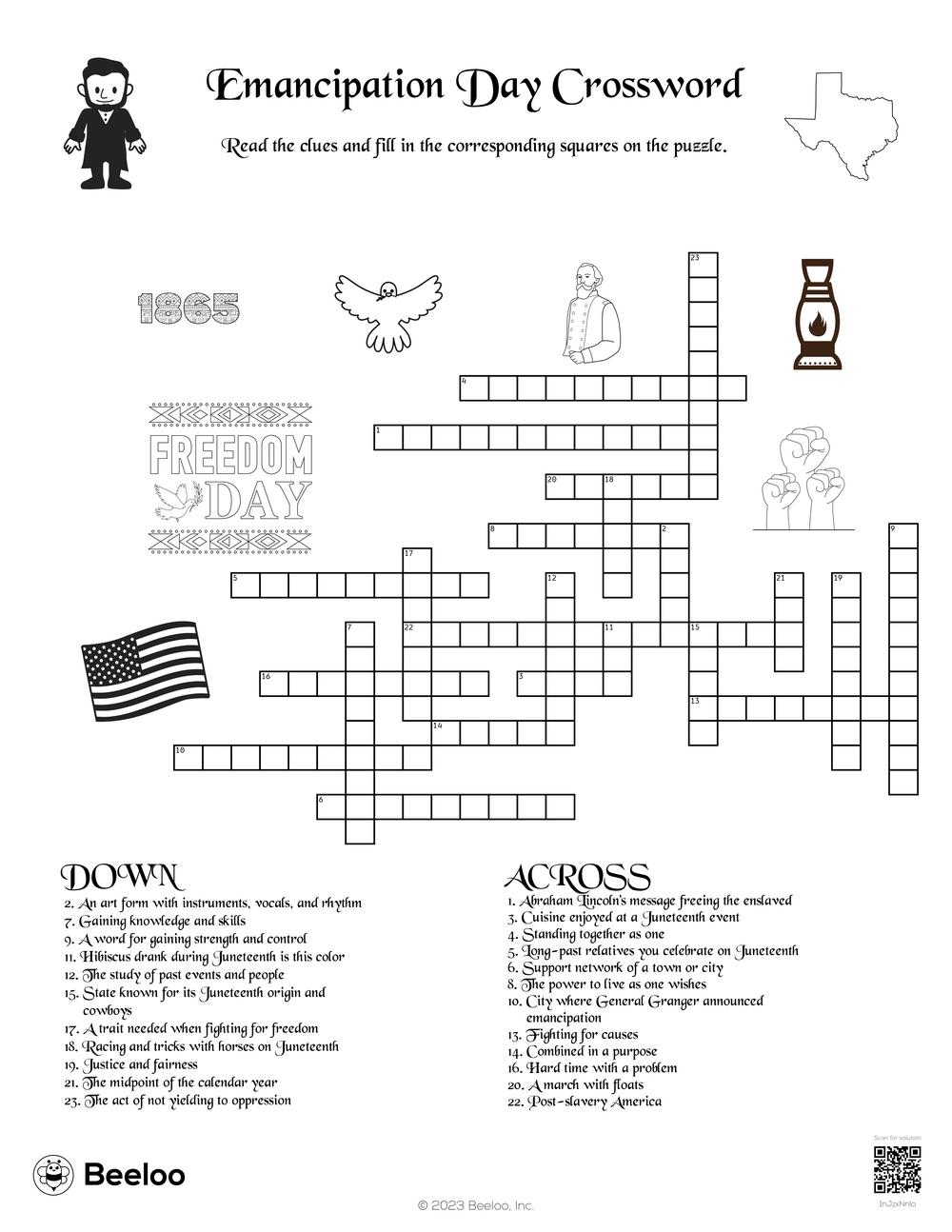 Emancipation Day Crossword Beeloo Printable Crafts And Activities For Kids Emancipation Day Crossword Beeloo Printable Crafts And Activities For Kids