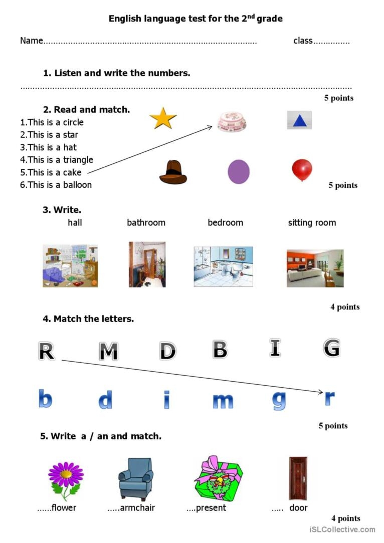 English Language Test For The 2n English ESL Worksheets Pdf Doc