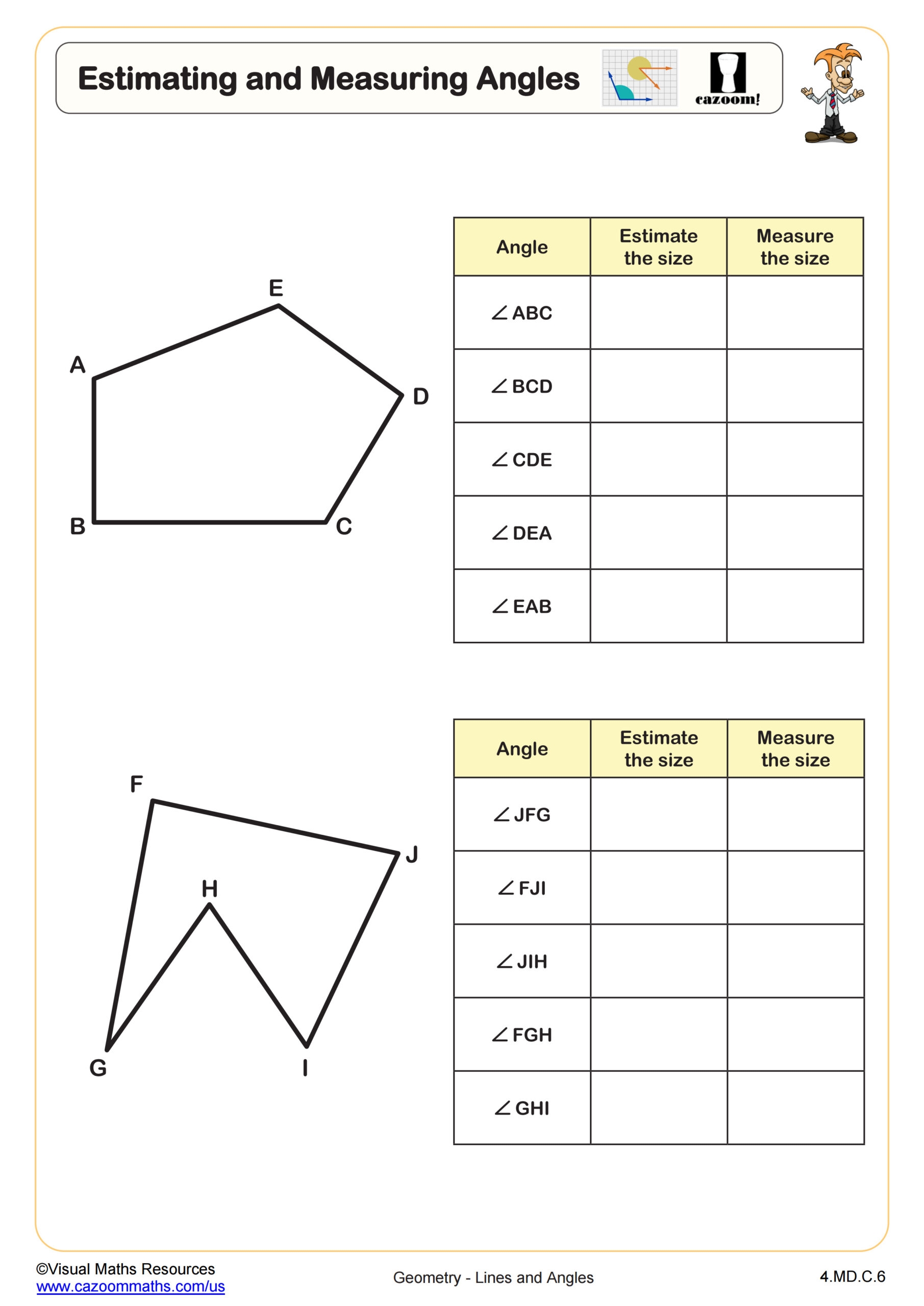 measuring angles with a protractor worksheet