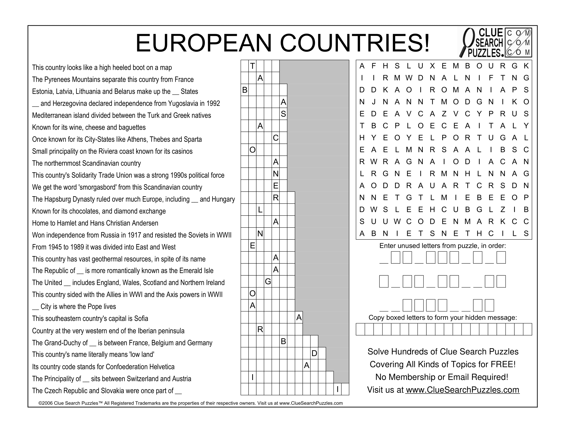 EUROPEAN COUNTRIES TRIVIA QUIZ