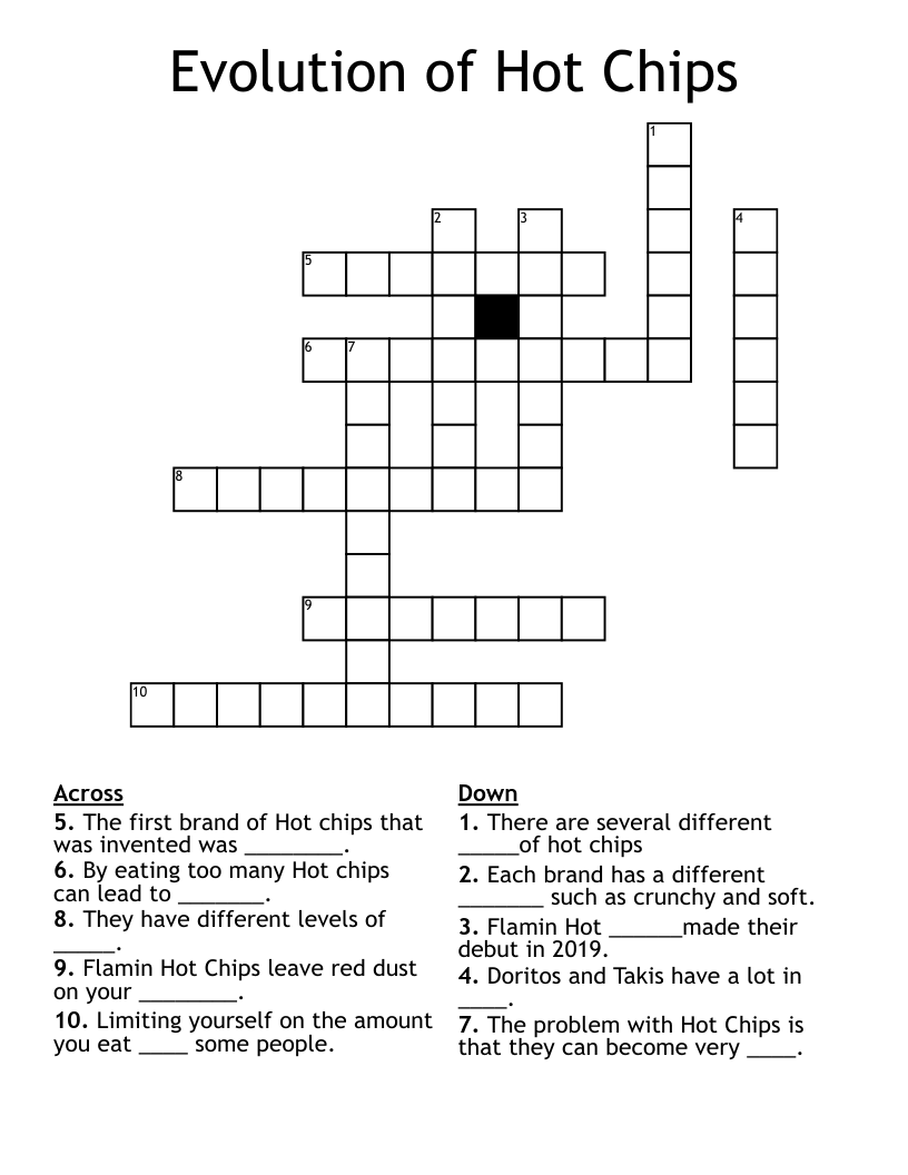 Evolution Of Hot Chips Crossword WordMint