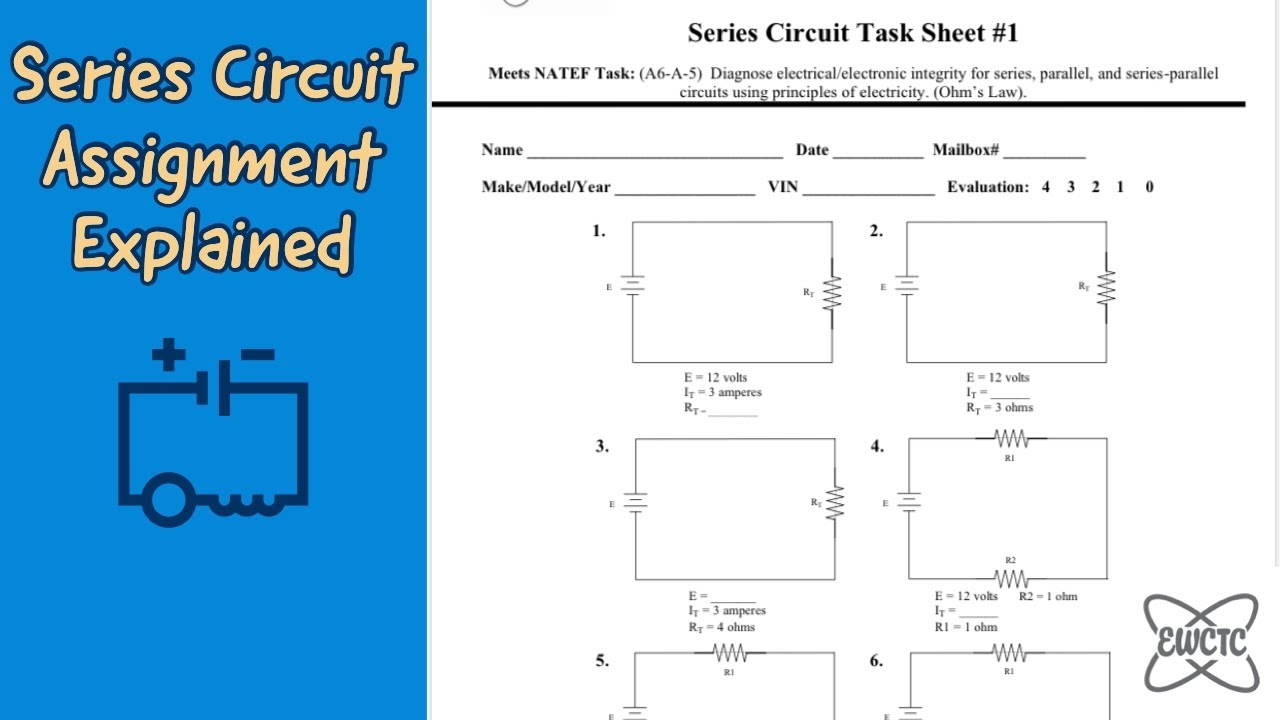 EWCTC Auto Tech Series Circuit Worksheet Helping Session YouTube