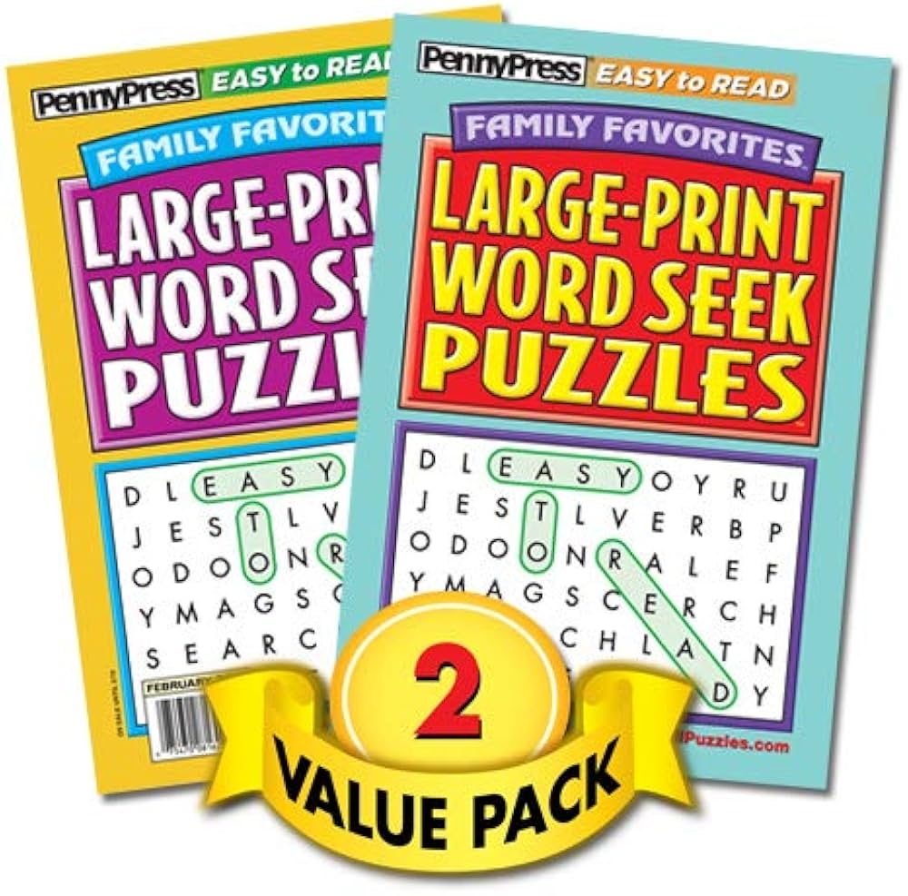 Family Favorites Large Print Word Seek Word Search Puzzles 2 Pack Paperback Penny Press Dell Magazines Dell Puzzle Books Amazon Books