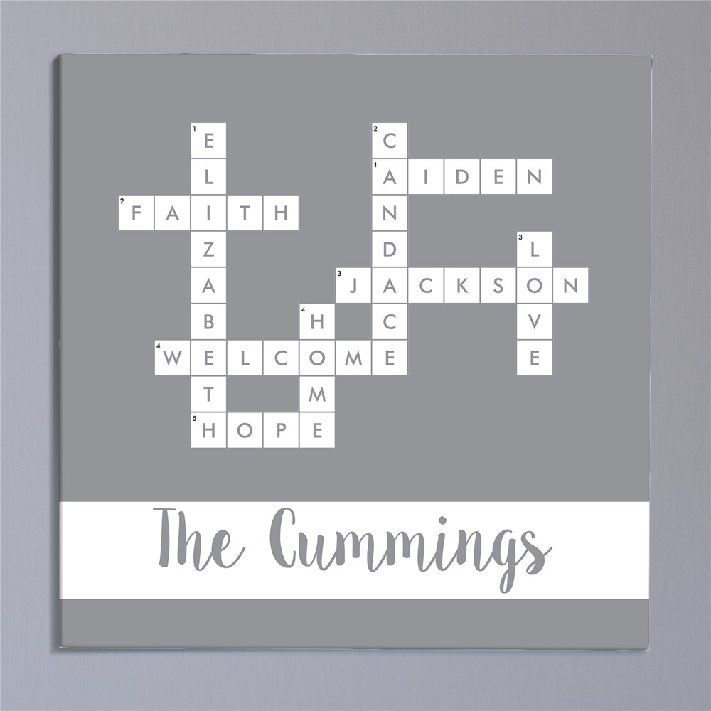 Family Name Crossword Canvas Family Crossword Art GiftsForYouNow