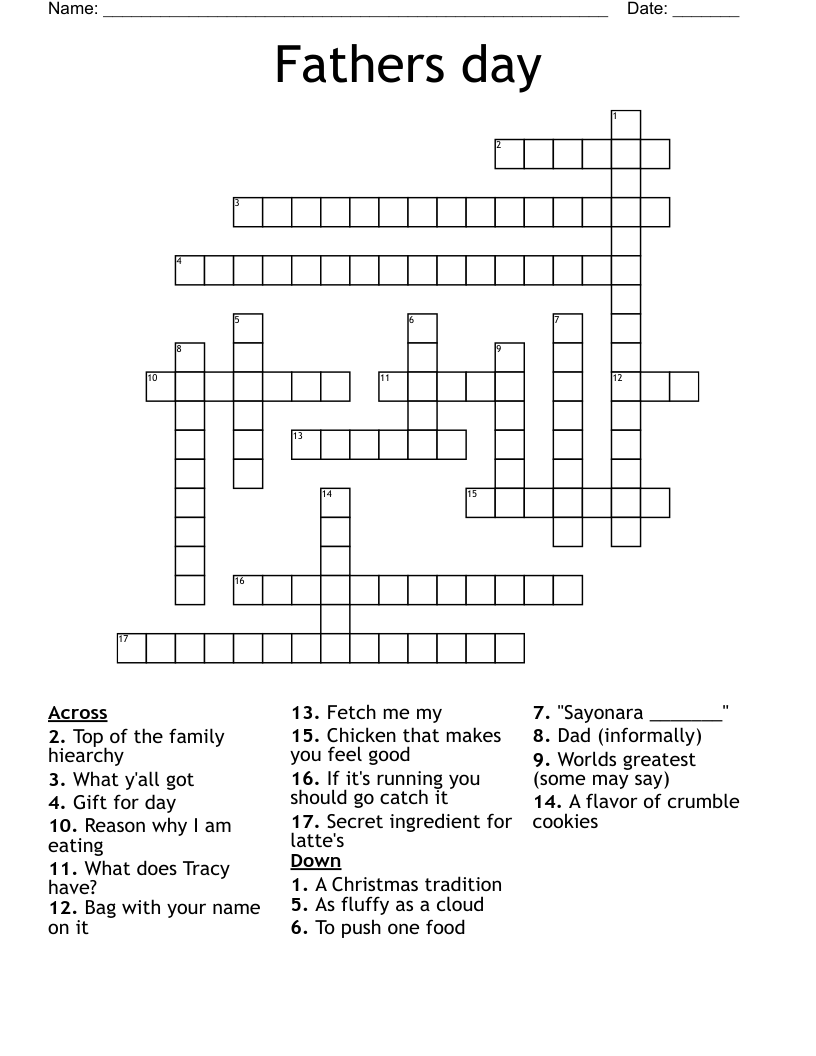 Fathers Day Crossword WordMint
