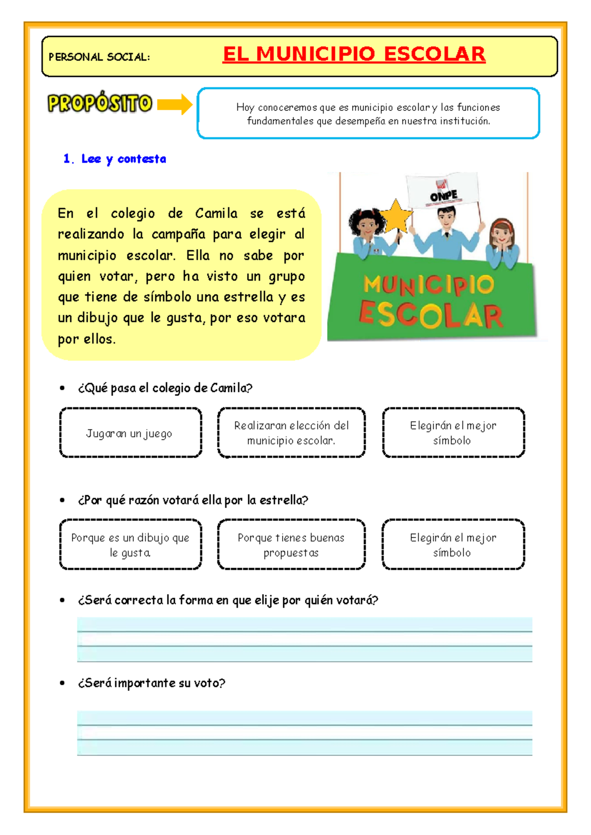 Ficha De Actividades Y Propuestas Para Municipio Escolar MUNICIPIO ESCOLAR Studocu