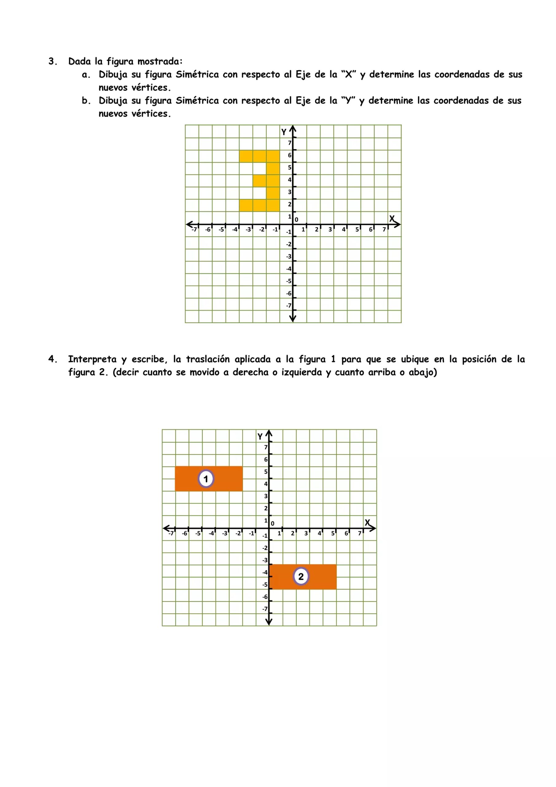 Ficha De Trabajo 3 Transformaciones En El Plano Cartesiano PDF