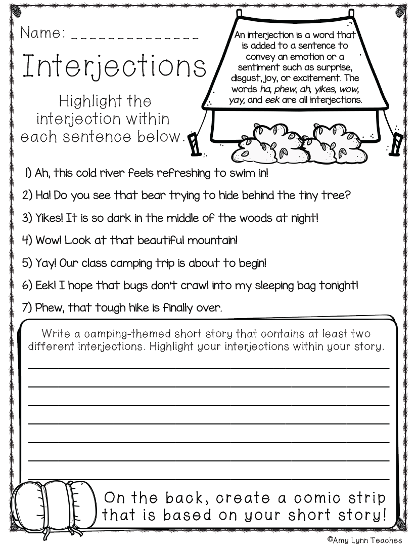 Fifth Grade Camping Themed Worksheets 100 Standards Aligned Printables Made By Teachers