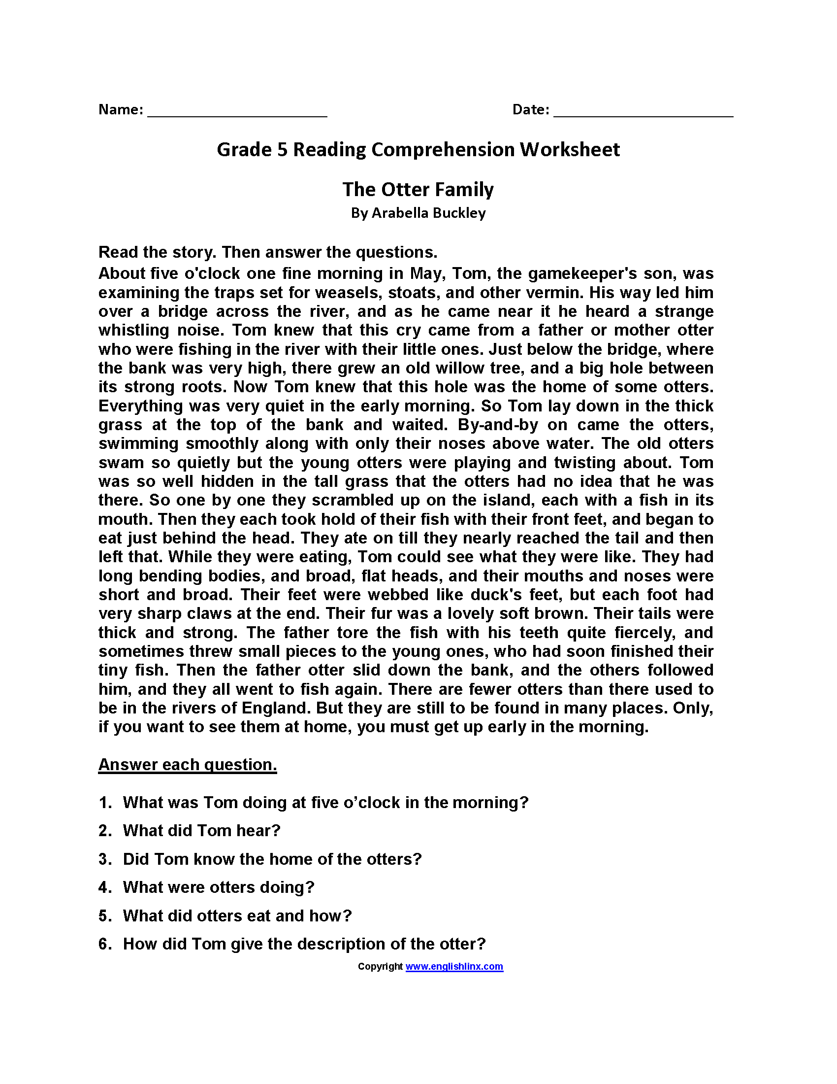 Fifth Grade Reading Worksheets Improve Fluency Vocabulary Fifth Grade Reading Worksheets Improve Fluency Vocabulary