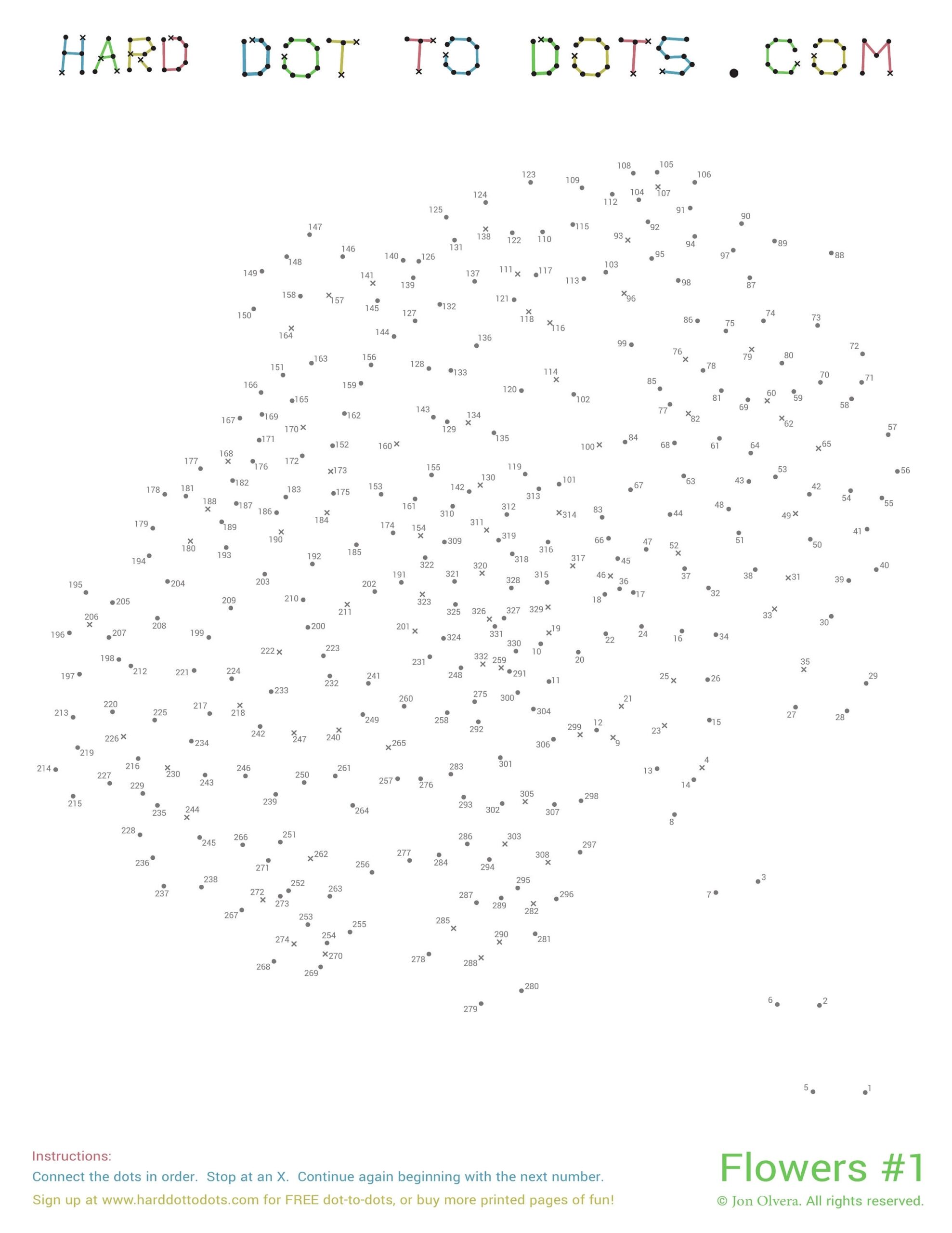 Flowers 10 Pack Hard Dot To Dots Etsy