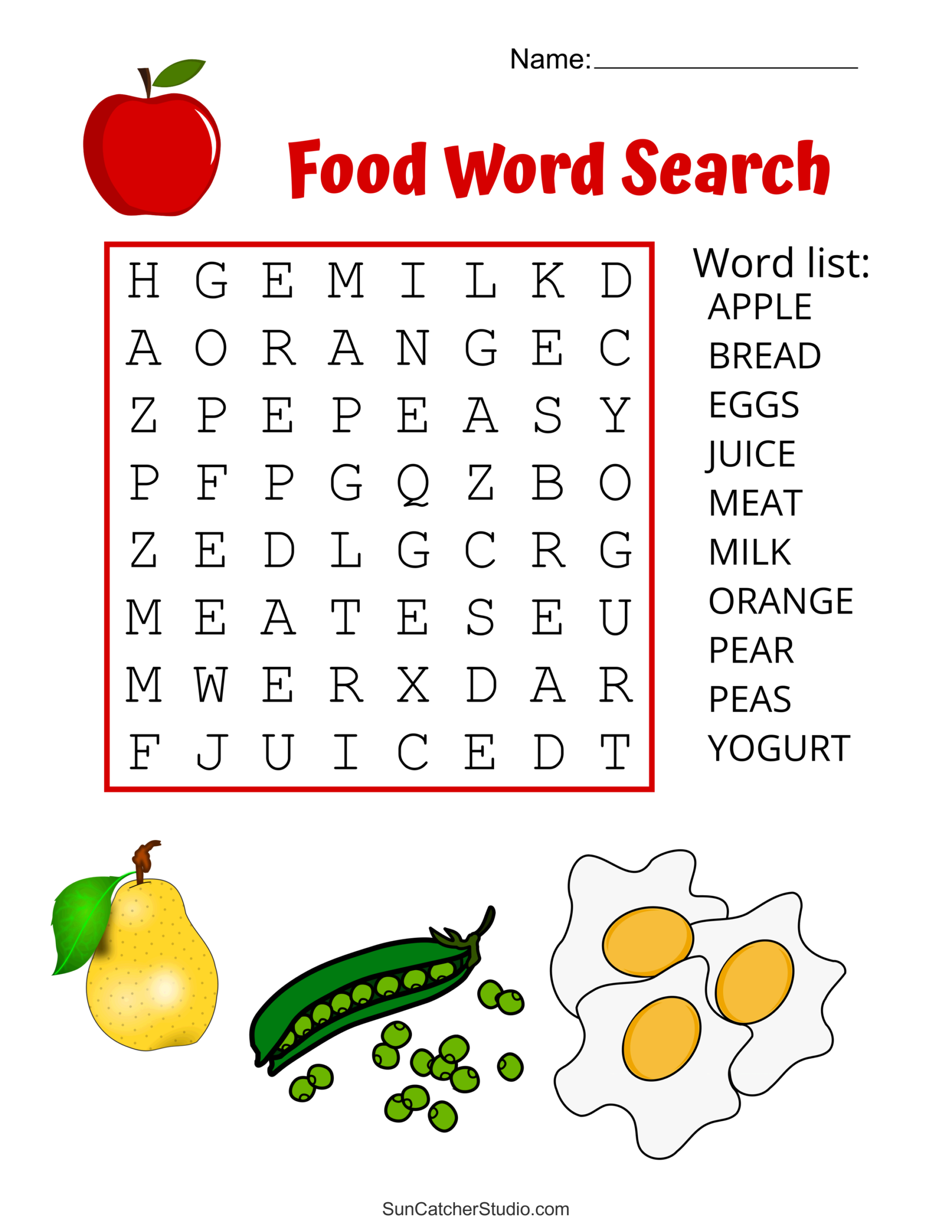 Food Word Search Free Printable Puzzles Free Printables Lettering SVG Files Tools Apps