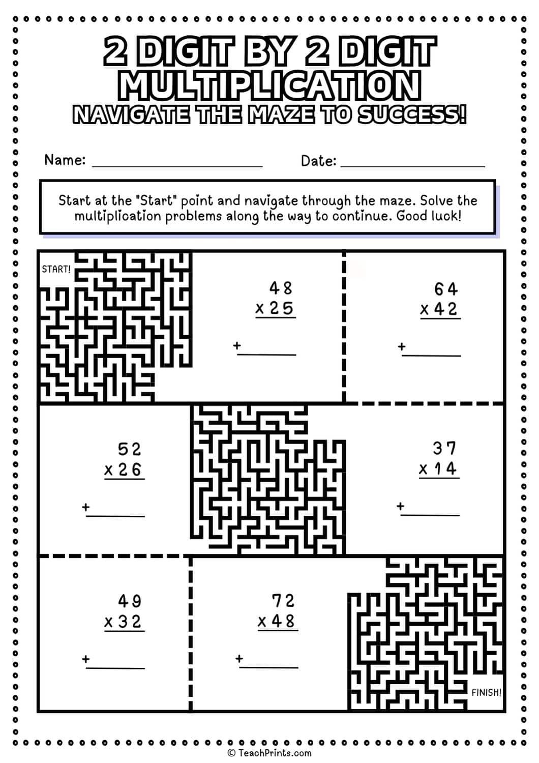 two digit by two digit multiplication worksheets