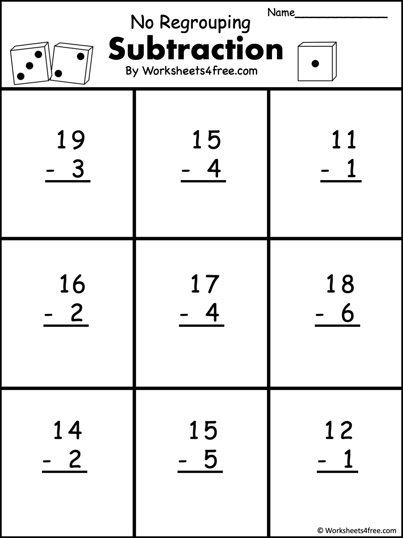 two digit subtraction worksheets
