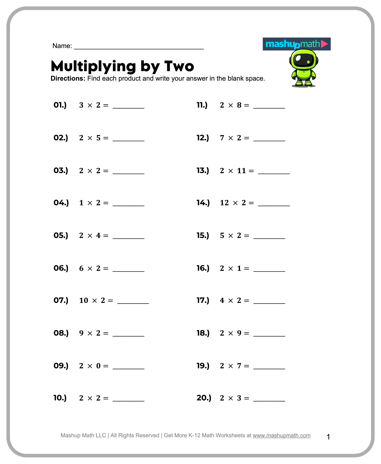 Free 2nd Grade Math Worksheets Printable W Answers Mashup Math