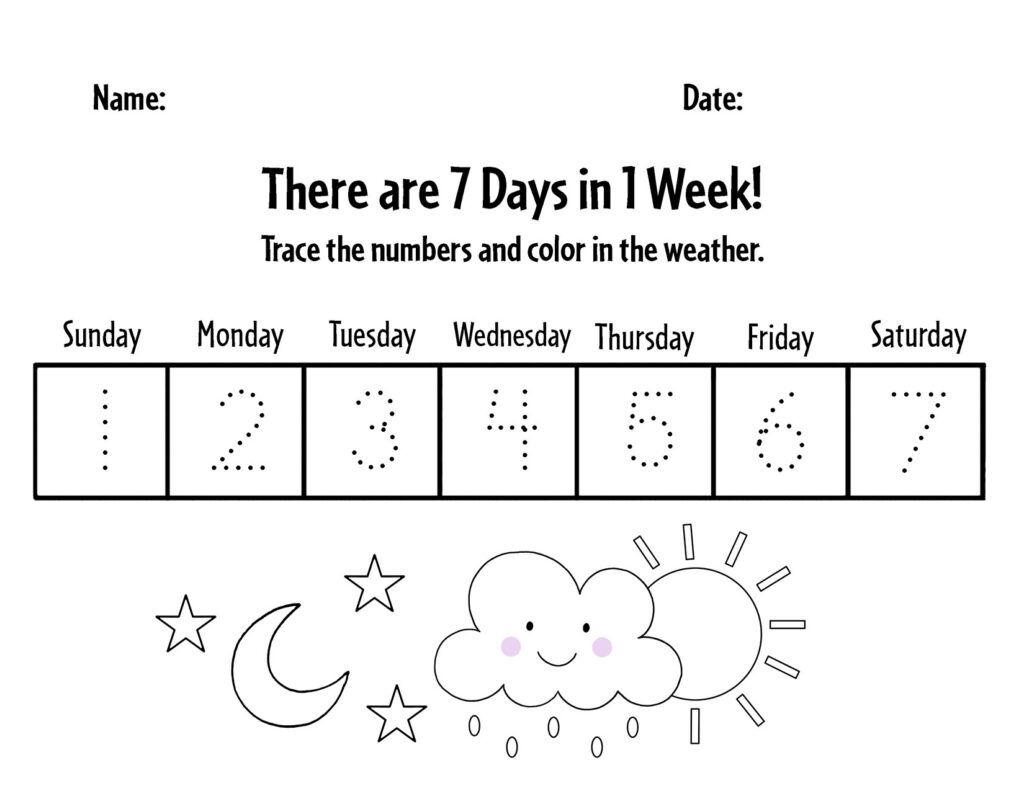 Free Cut And Paste Days Of The Week Worksheets The Hollydog Blog
