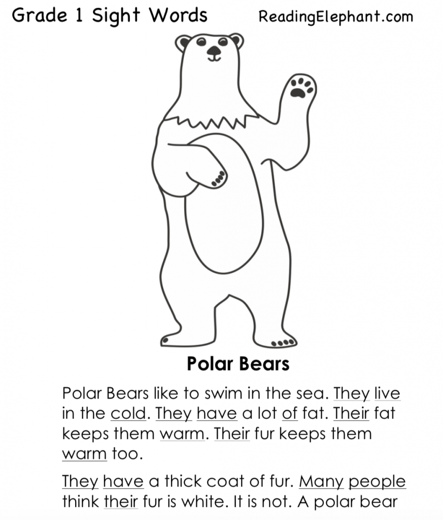 passages for 1st graders