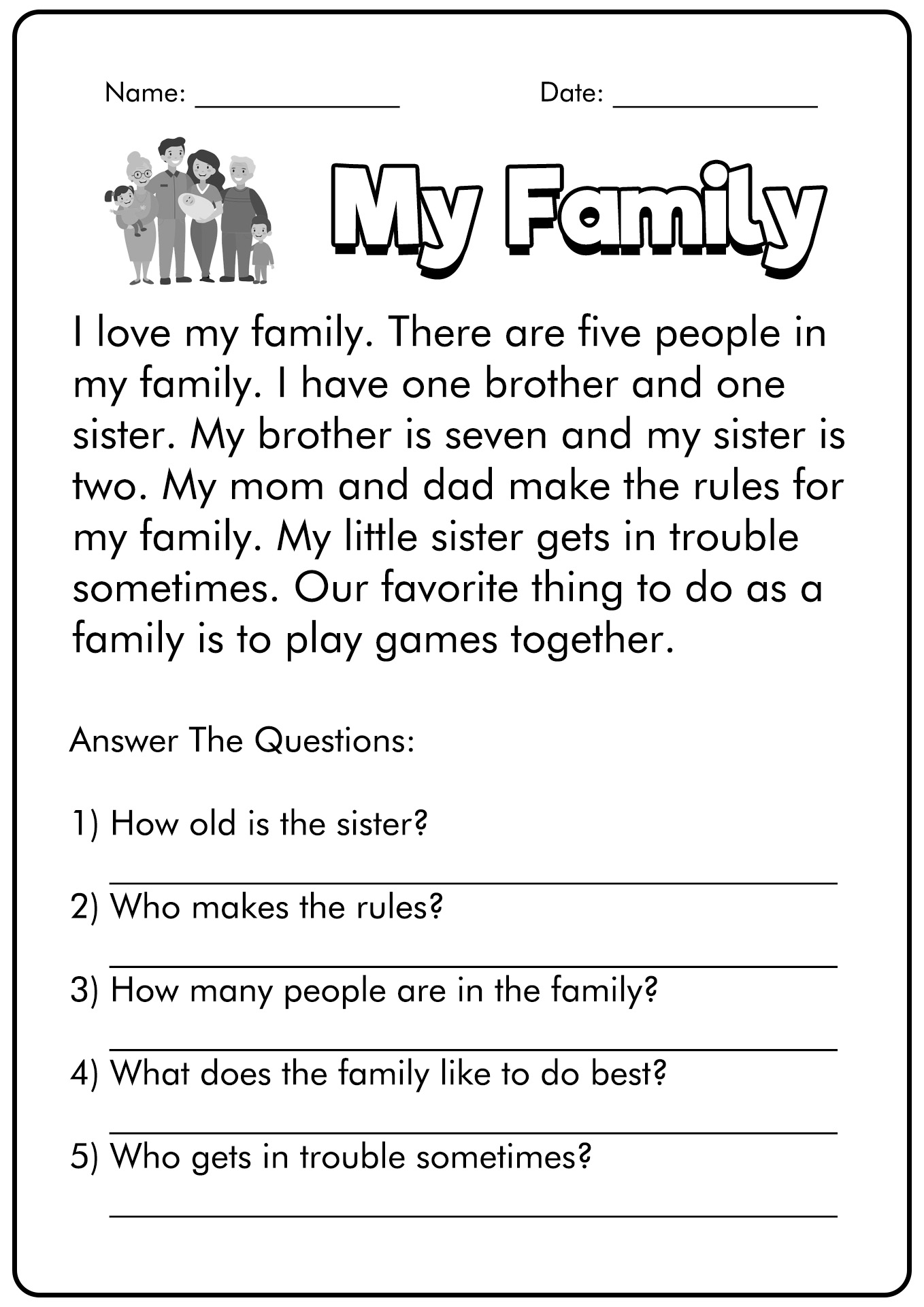 reading comprehension worksheets grade 1