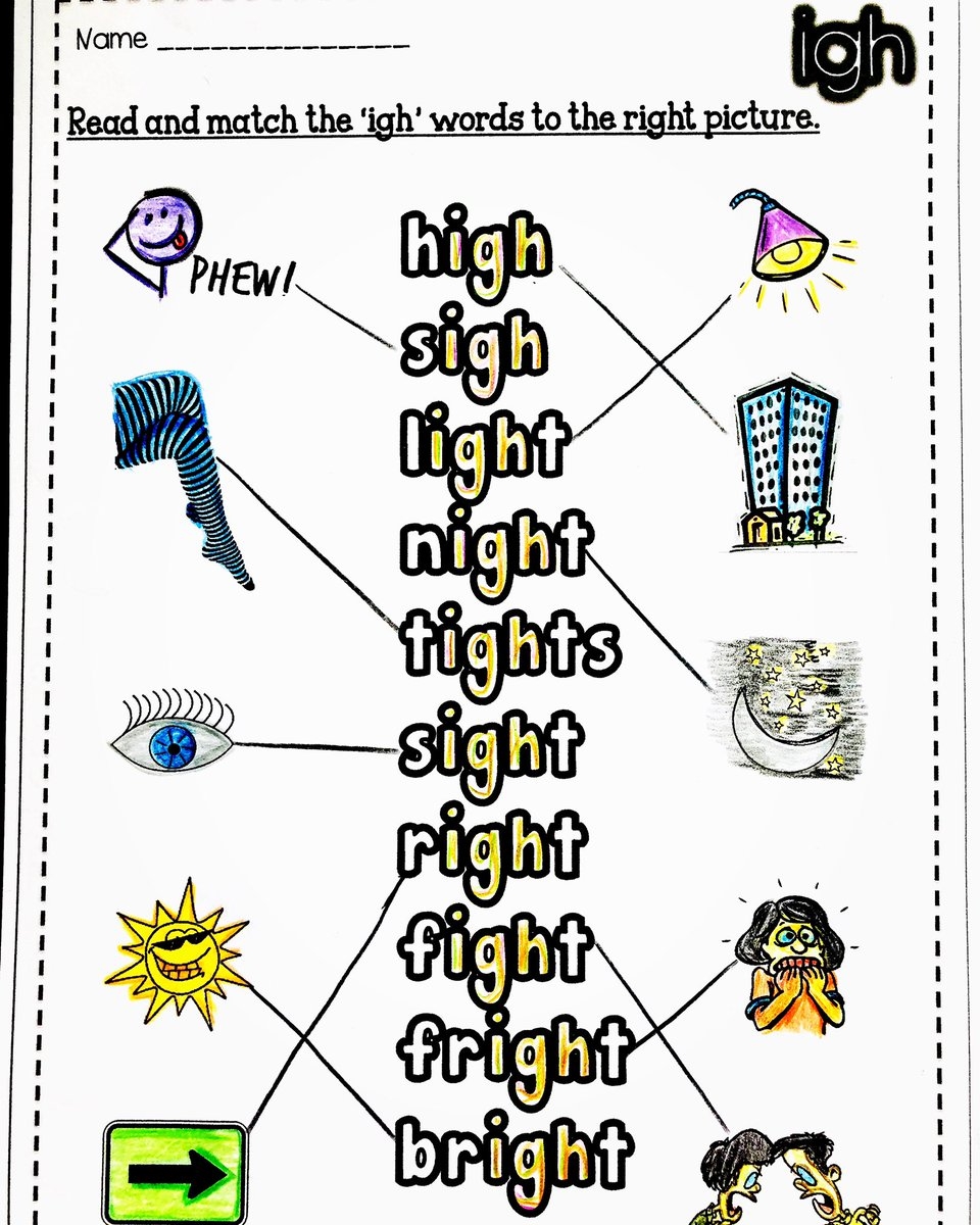 FREE Long Vowel I Igh Words Worksheet For Kindergarten And First Grade Click On The Link Below To Download The PDF File Https t co jr6h94OVgO jollyphonics ighwords longvowelsounds longvowels englishsafari phonicssafari phonicsindia 