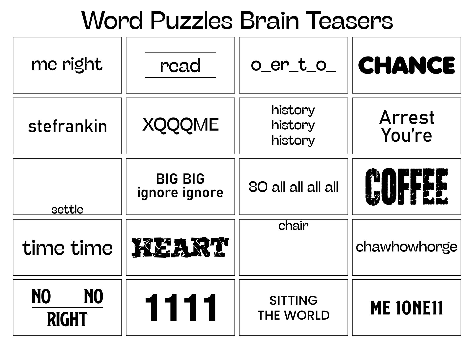 FREE Printable Brain Teasers Worksheets Library