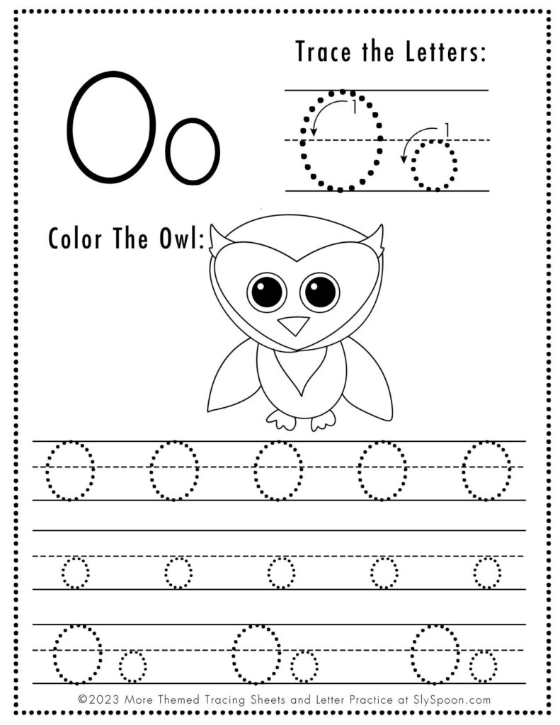 worksheets for the letter o