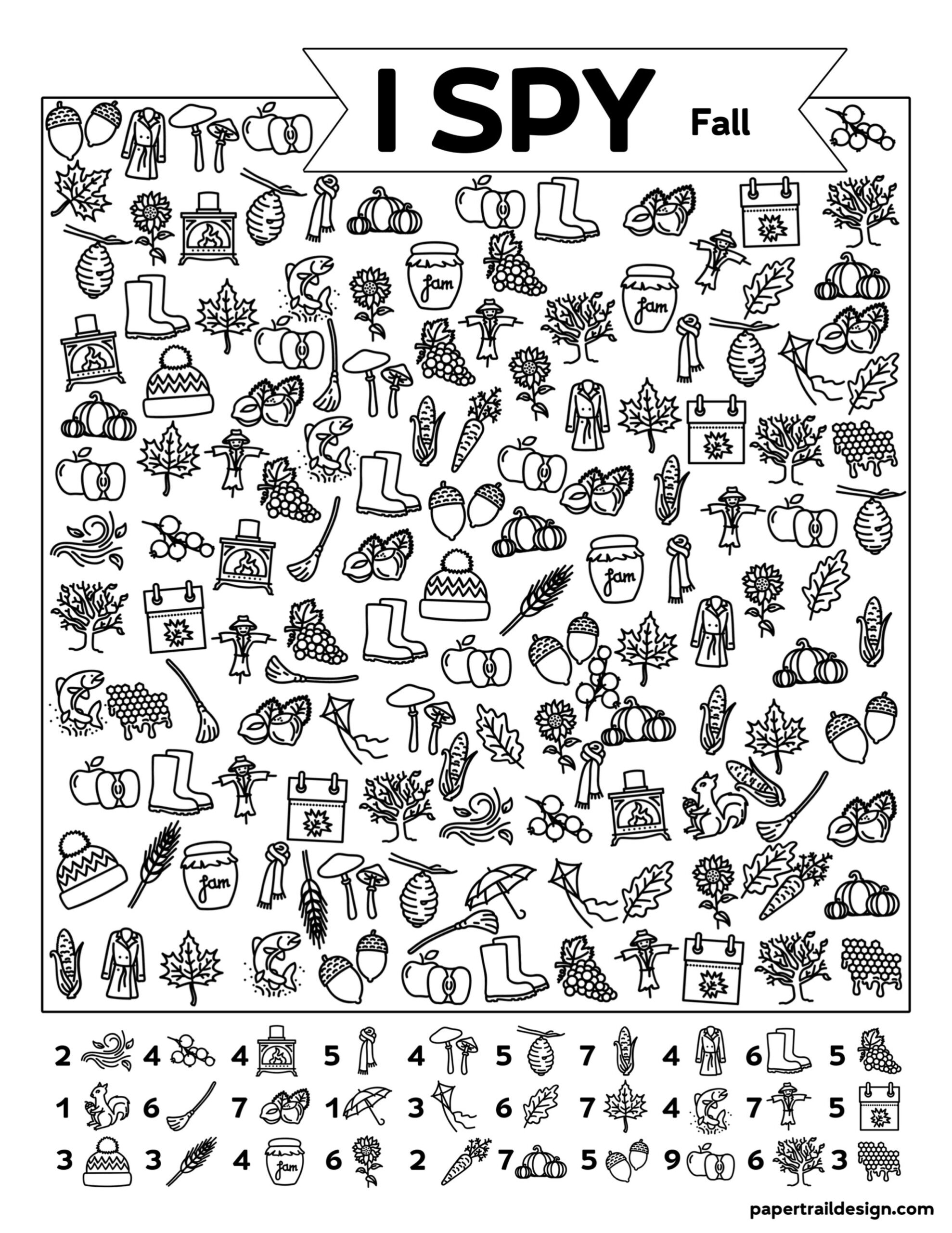 Free Printable I Spy Fall Activity Paper Trail Design