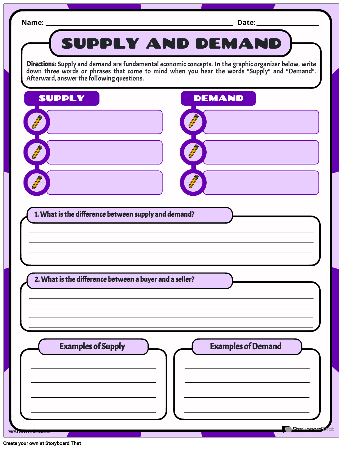 Free Supply And Demand Worksheets Practice And Activities