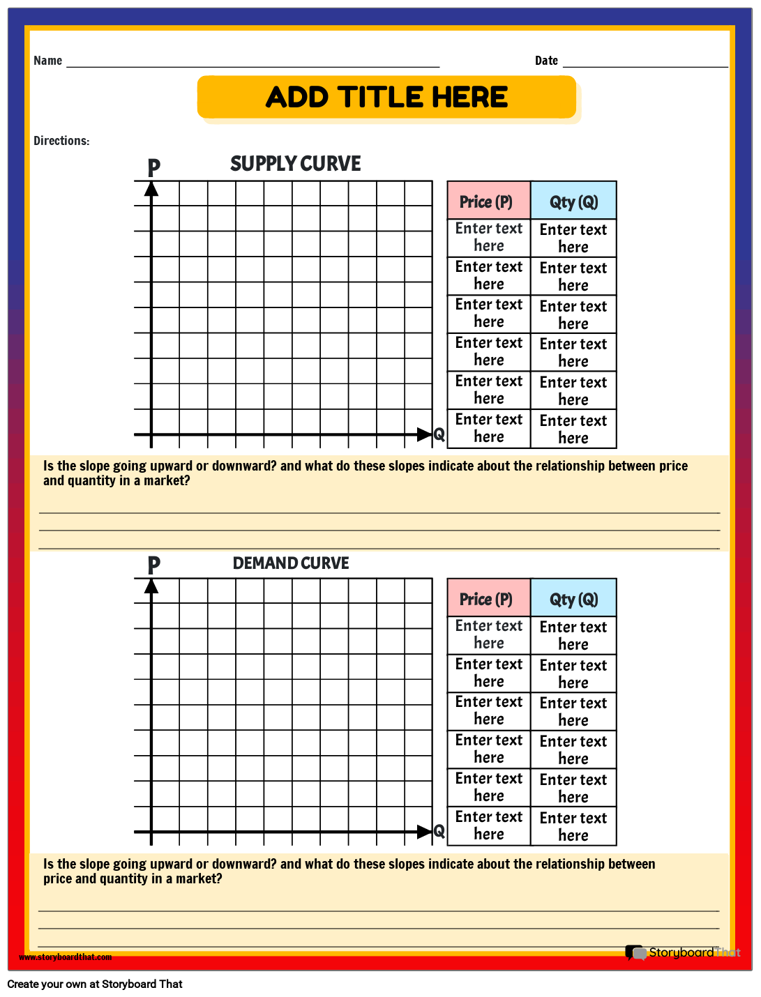 Free Supply And Demand Worksheets Practice And Activities
