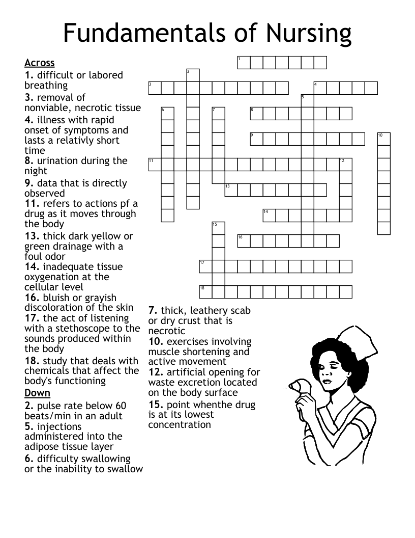 Fundamentals Of Nursing Crossword WordMint Fundamentals Of Nursing Crossword WordMint