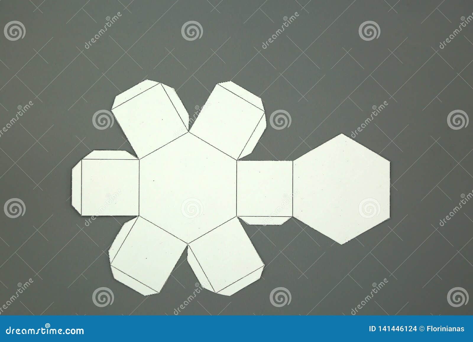 Geometry Net Of Hexagonal Prism 2 dimensional Shape That Can Be Folded To Form A 3 dimensional Shape Stock Illustration Illustration Of Edged Concept 141446124