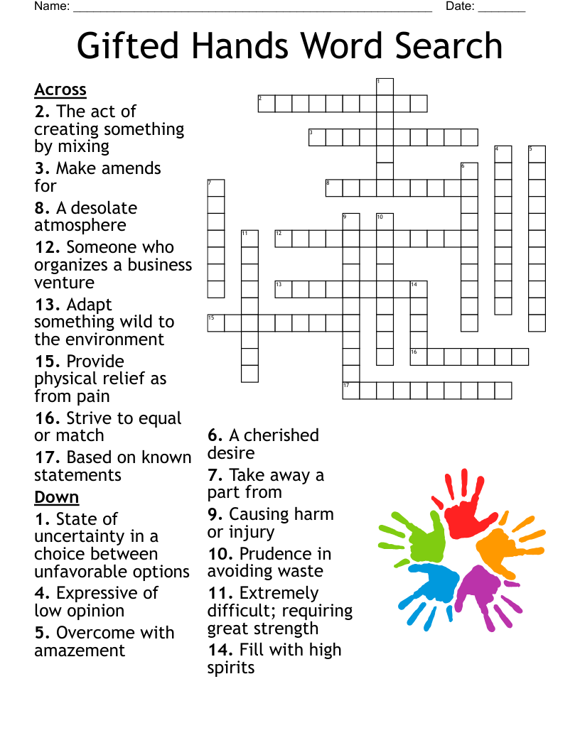 Gifted Hands Word Search Crossword WordMint
