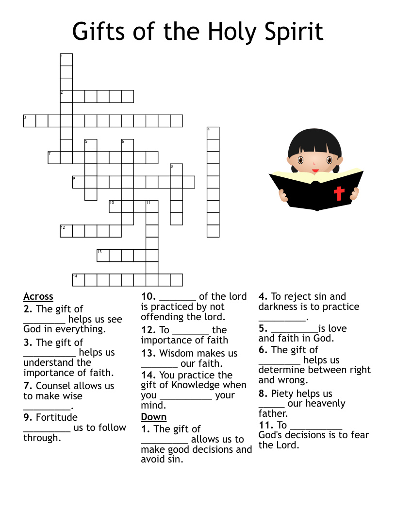 Gifts Of The Holy Spirit Crossword WordMint