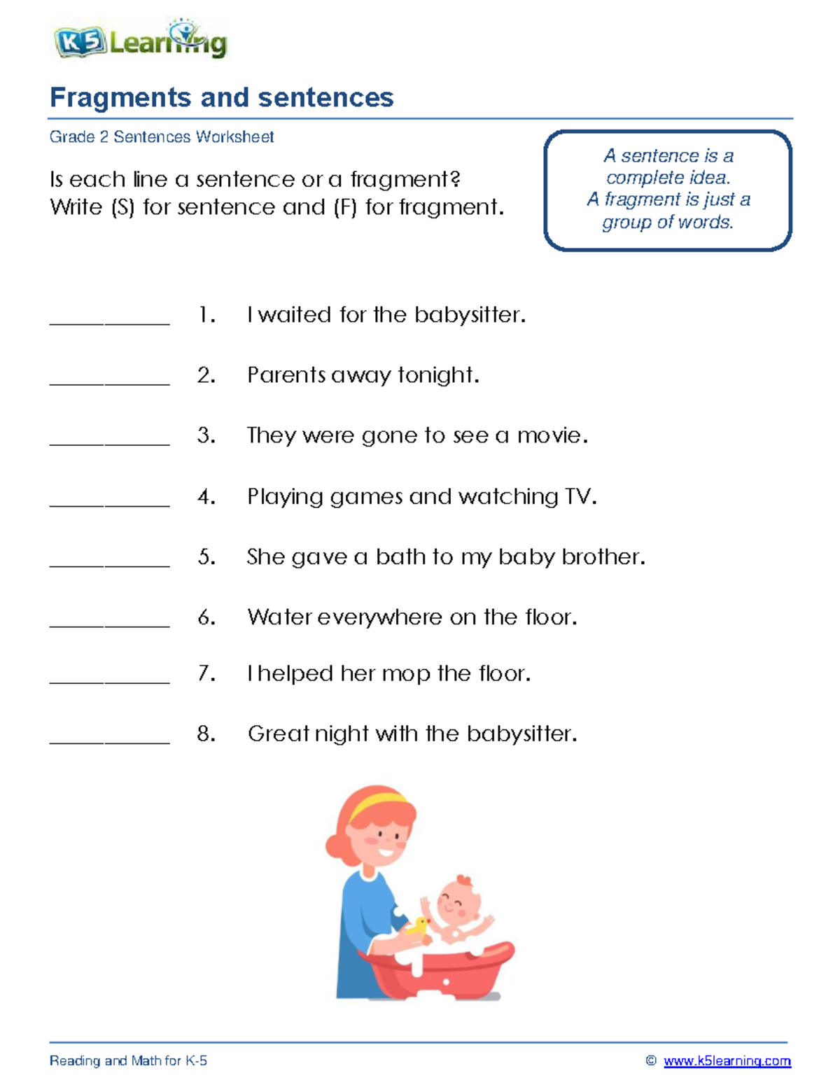 Grade 2 Sentence Fragments Worksheet Activities Studocu