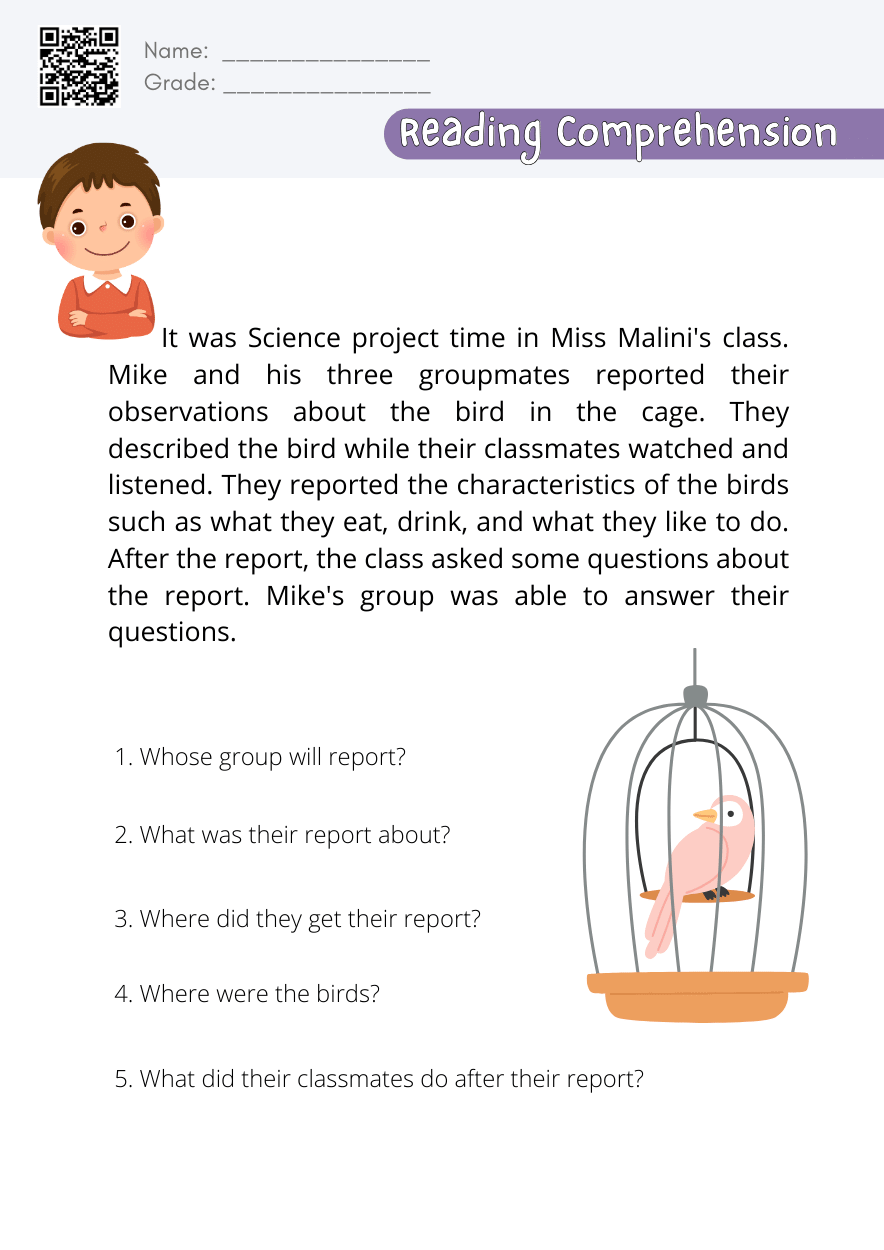 comprehensive reading for 3rd graders