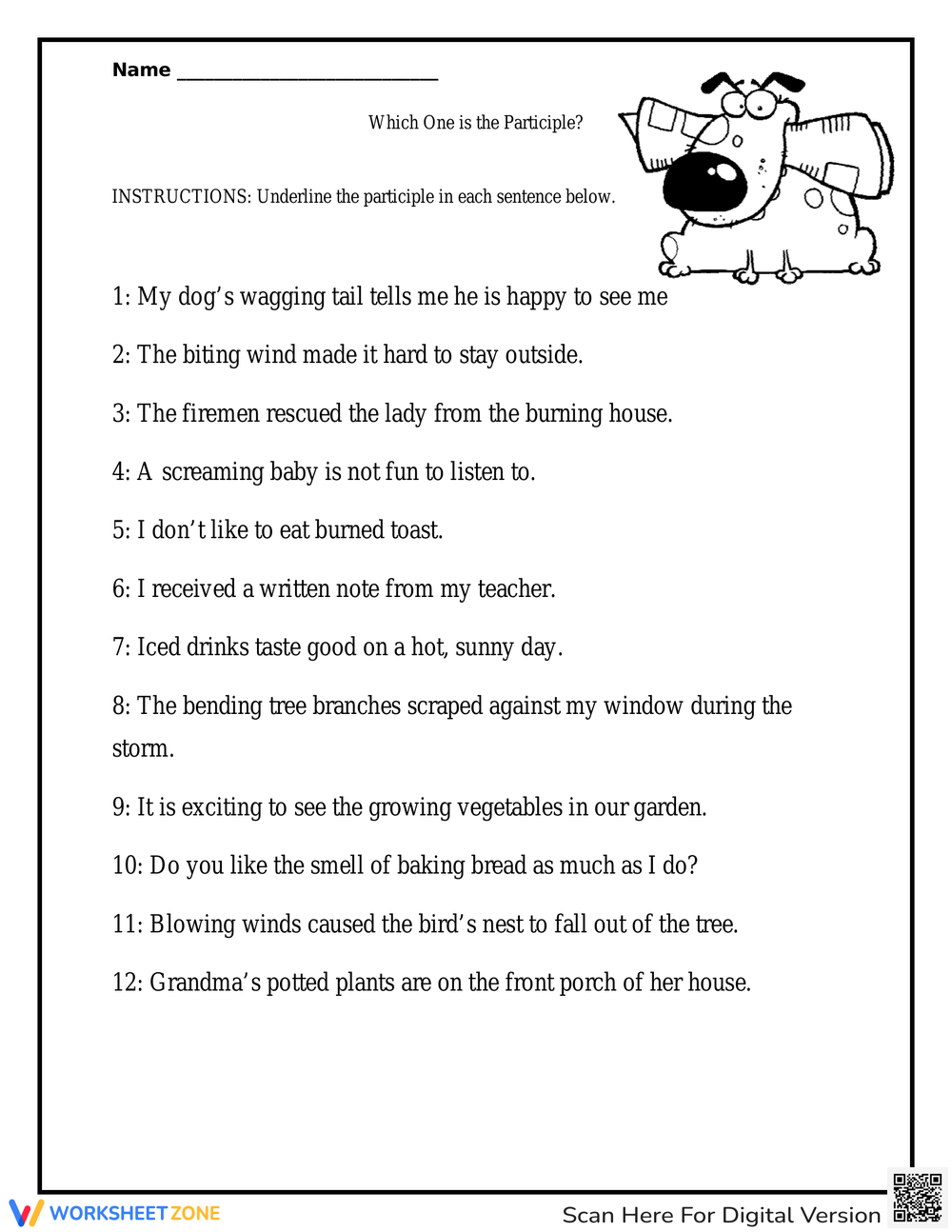 Grade 6 Participles Worksheets
